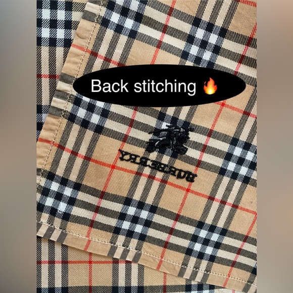 BURBERRY LOGO NOVA CHECK Full size Handkerchief/100% Cotton/Square🔥FLAWLESS🔥OS - Picture 5 of 9